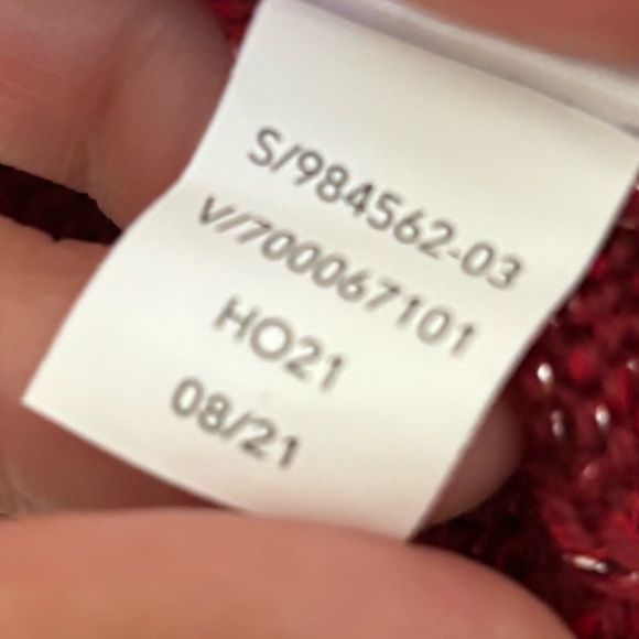 Athleta Crossroads Crew Neck Wool Blend Pullover Sweater Decadent Red Metallic M - Picture 12 of 15